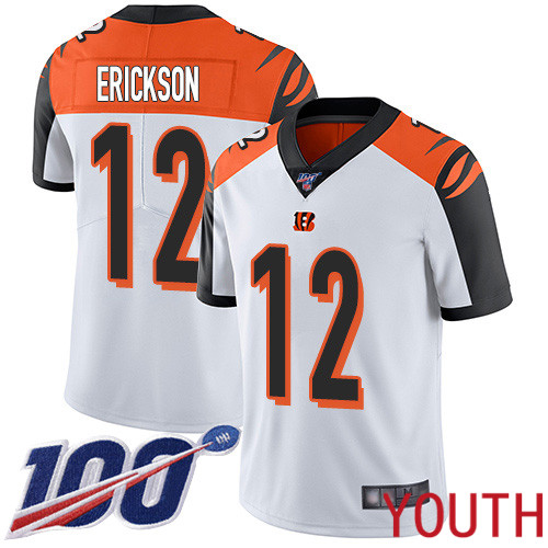 Cincinnati Bengals Limited White Youth Alex Erickson Road Jersey NFL Footballl #12 100th Season Vapor Untouchable->youth nfl jersey->Youth Jersey